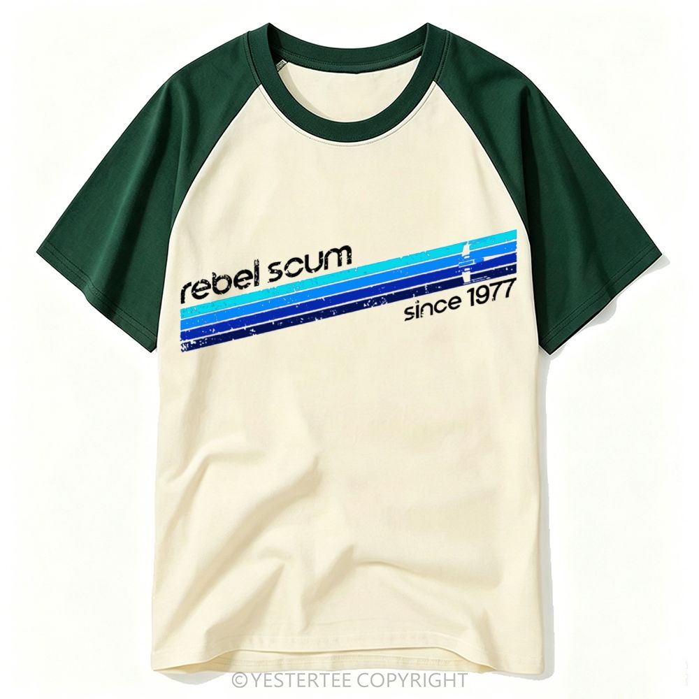 Retro Rainbow Stripe Vintage 1977 Sci Fi Baseball T-shirt 