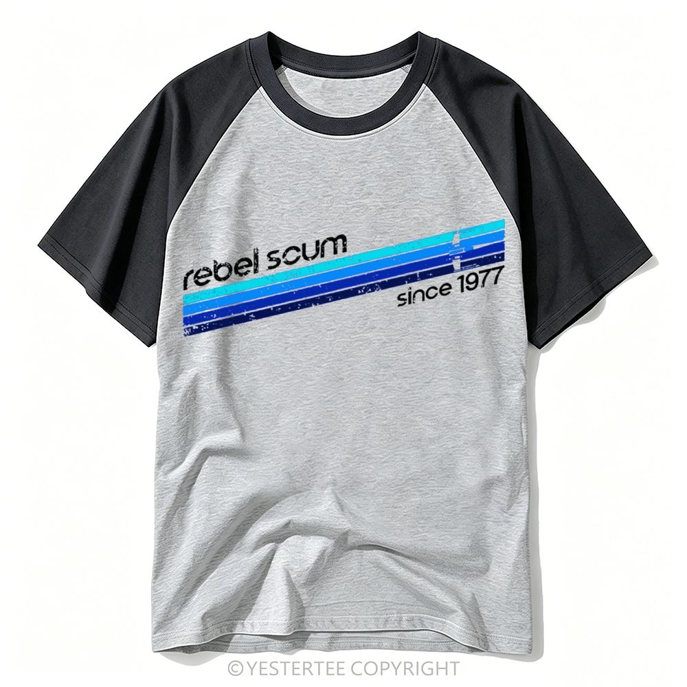Retro Rainbow Stripe Vintage 1977 Sci Fi Baseball T-shirt 