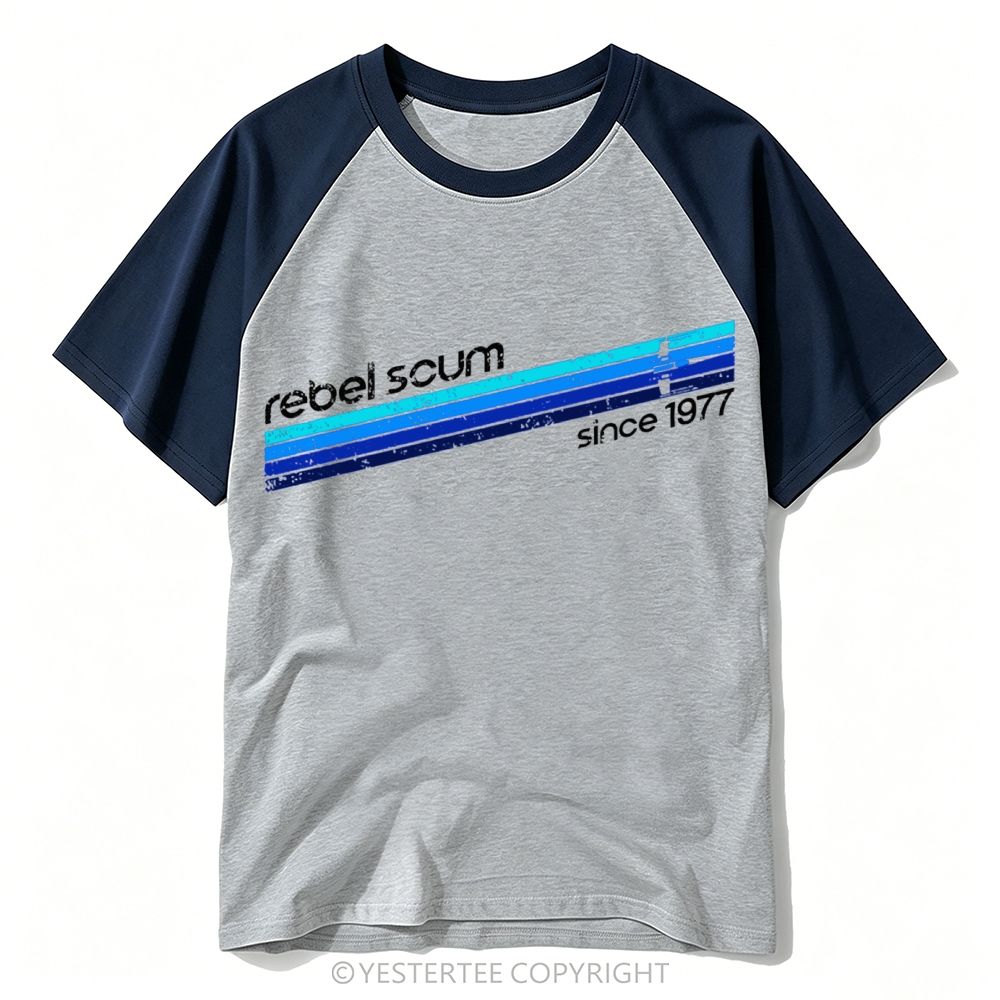 Retro Rainbow Stripe Vintage 1977 Sci Fi Baseball T-shirt 