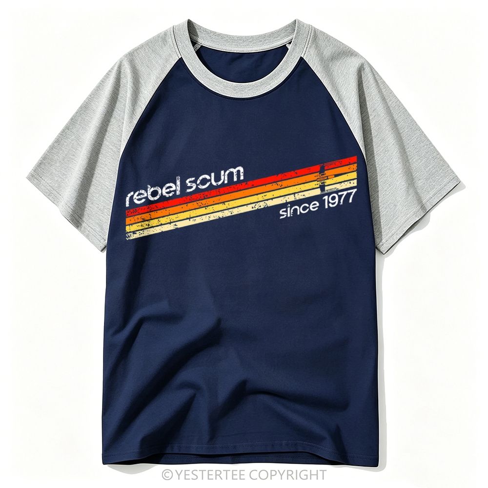 Retro Rainbow Stripe Vintage 1977 Sci Fi Baseball T-shirt 