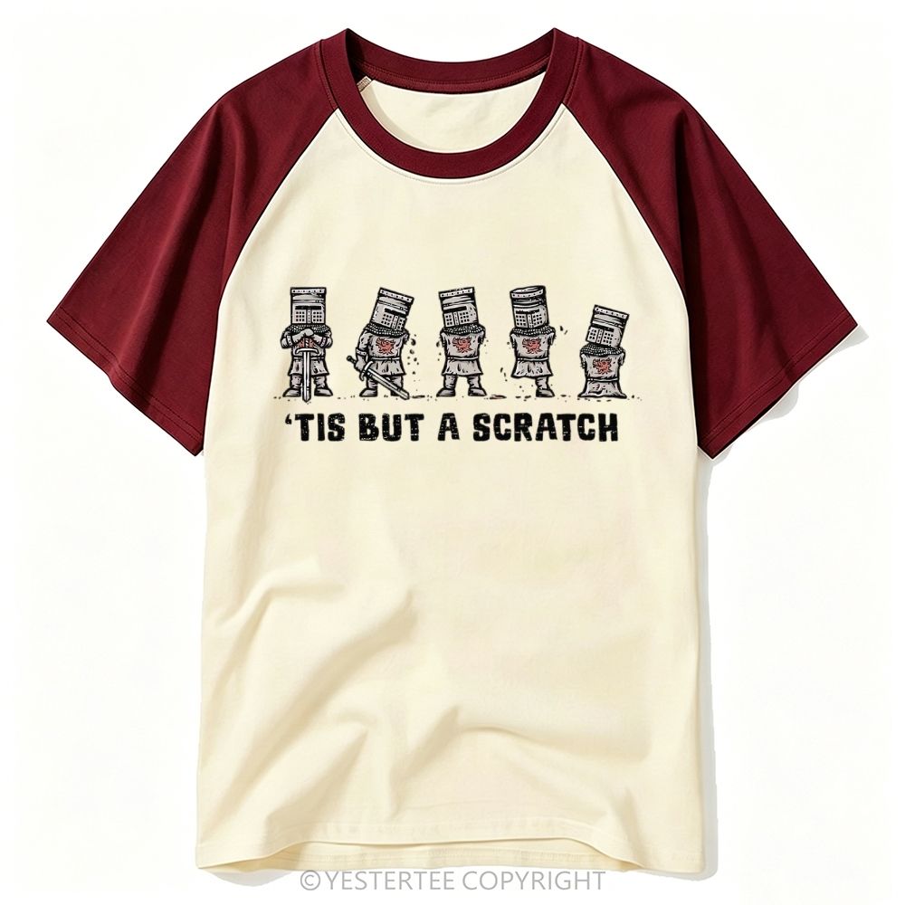 Medieval Knight Gradual Wound Funny Movie Line Baseball T-shirt