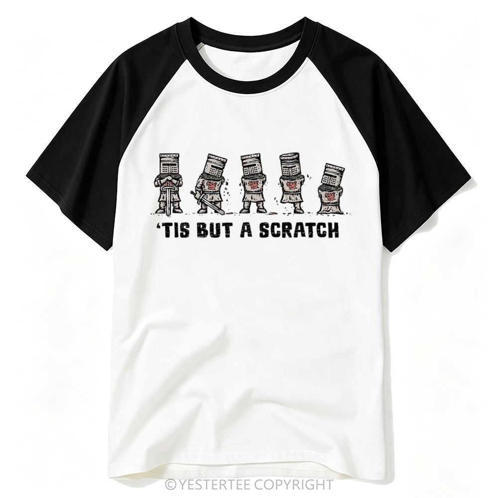 Medieval Knight Gradual Wound Funny Movie Line Baseball T-shirt