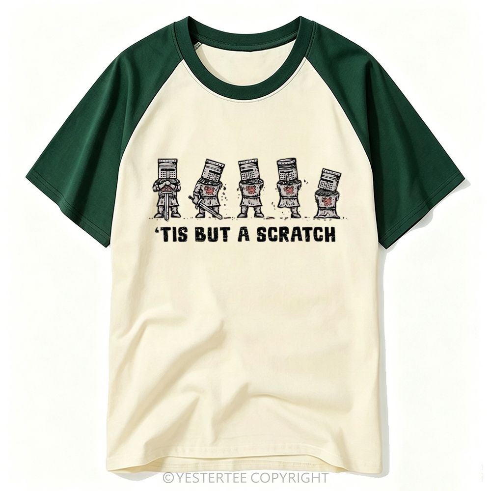 Medieval Knight Gradual Wound Funny Movie Line Baseball T-shirt
