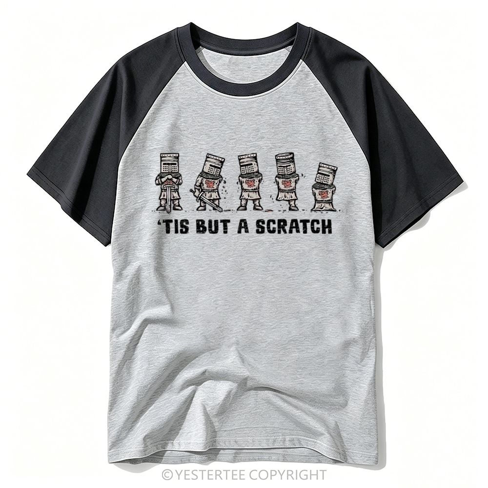 Medieval Knight Gradual Wound Funny Movie Line Baseball T-shirt