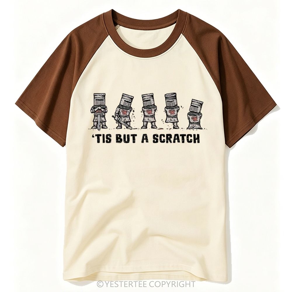 Medieval Knight Gradual Wound Funny Movie Line Baseball T-shirt