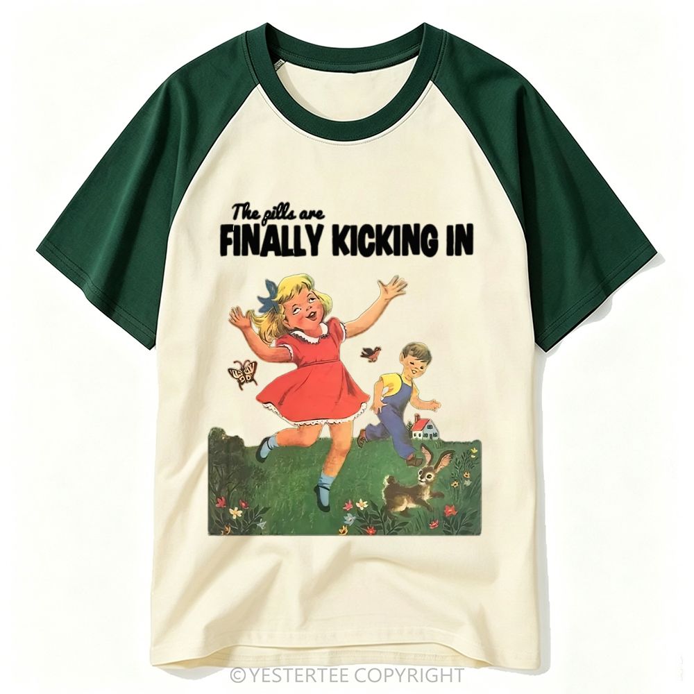 Storybook Kids Meadow Bunny Sarcastic Dark Humor Baseball T-shirt 