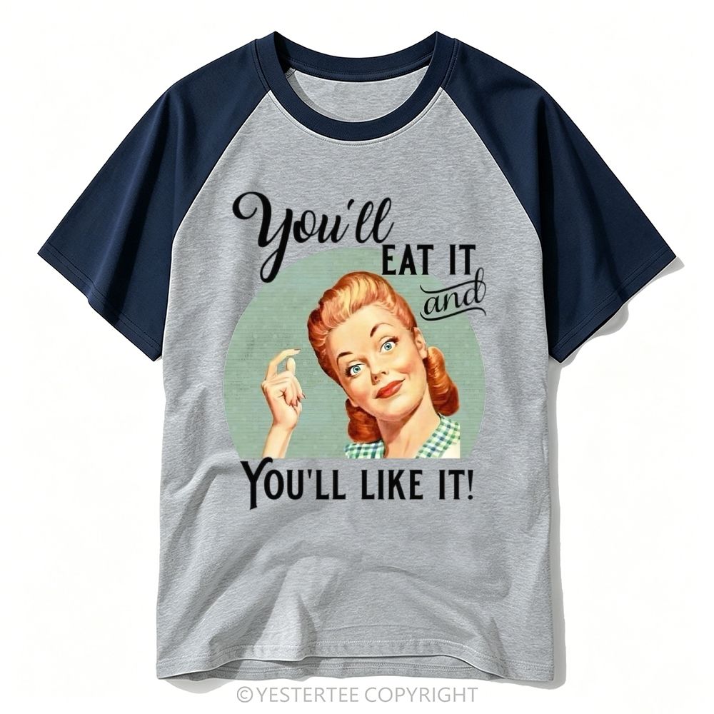 Mid-Century Housewife Retro Circular Sassy Quote Baseball T-shirt