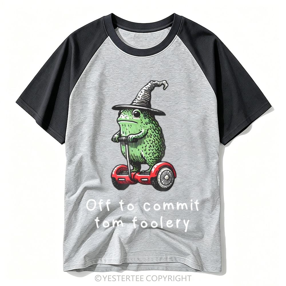 Yestertee Wizard Hat Frog Hoverboard Whimsical Old English Quote Baseball T-shirt