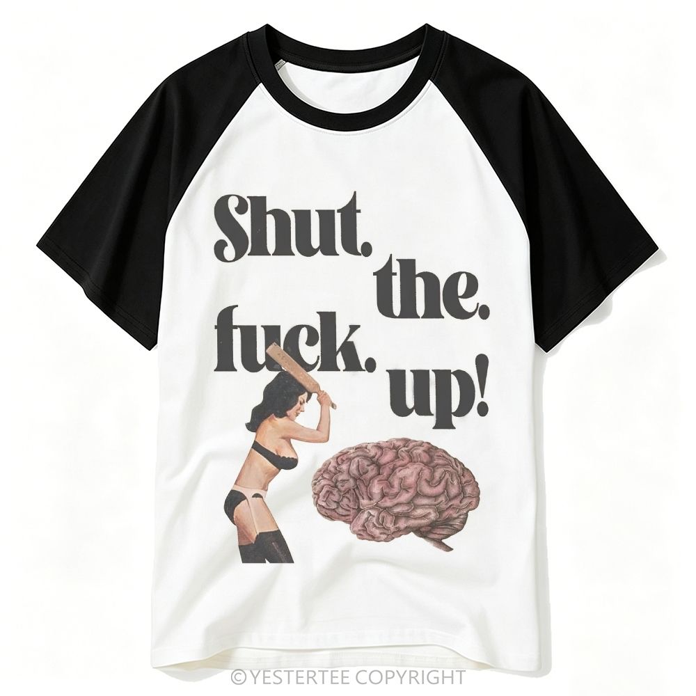 Yestertee  Sexy Lady Hit Brain Baseball T-shirt 