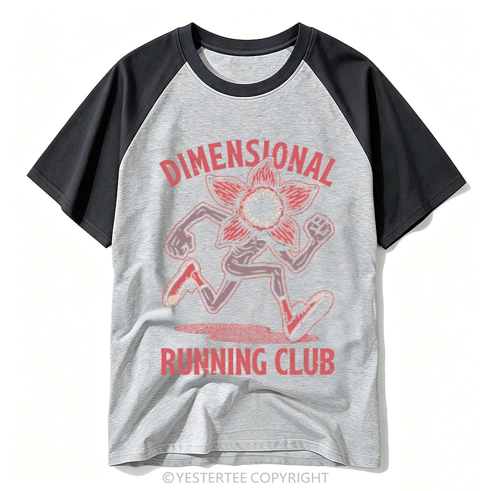 Yestertee Funny Retro Monster Running Club Baseball T-shirt