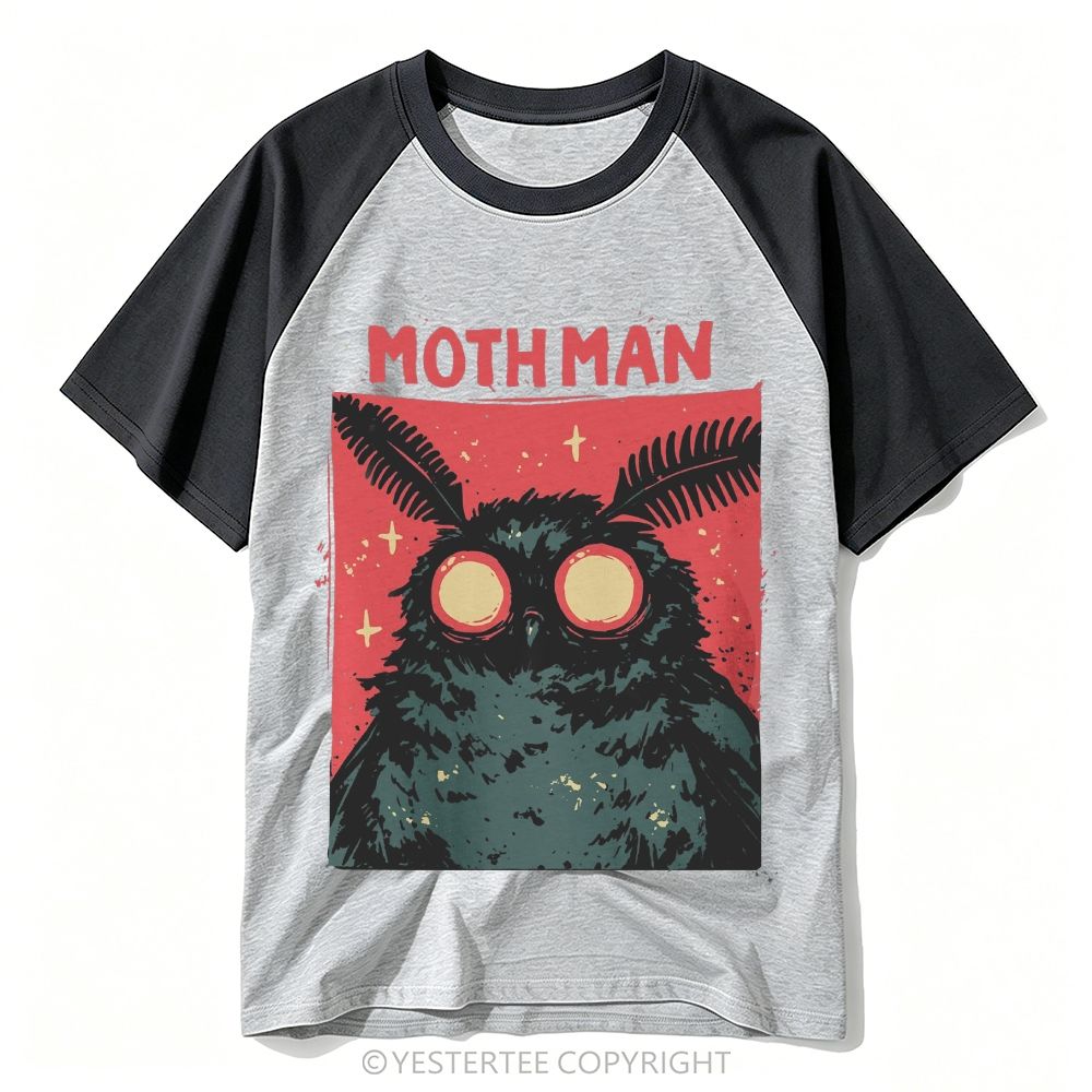 Yestertee Retro Mothman  Baseball T-shirt 