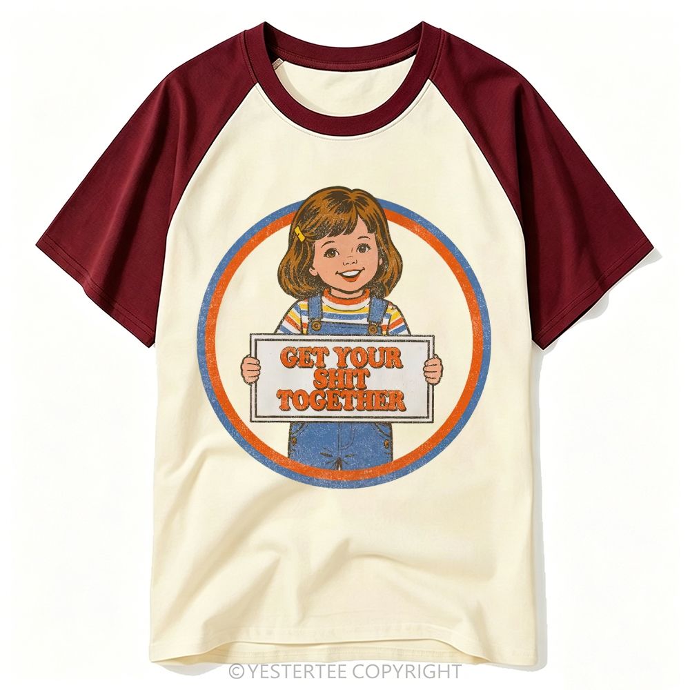 Vintage Storybook Girl Motivational Sarcastic Mood Baseball T-shirt