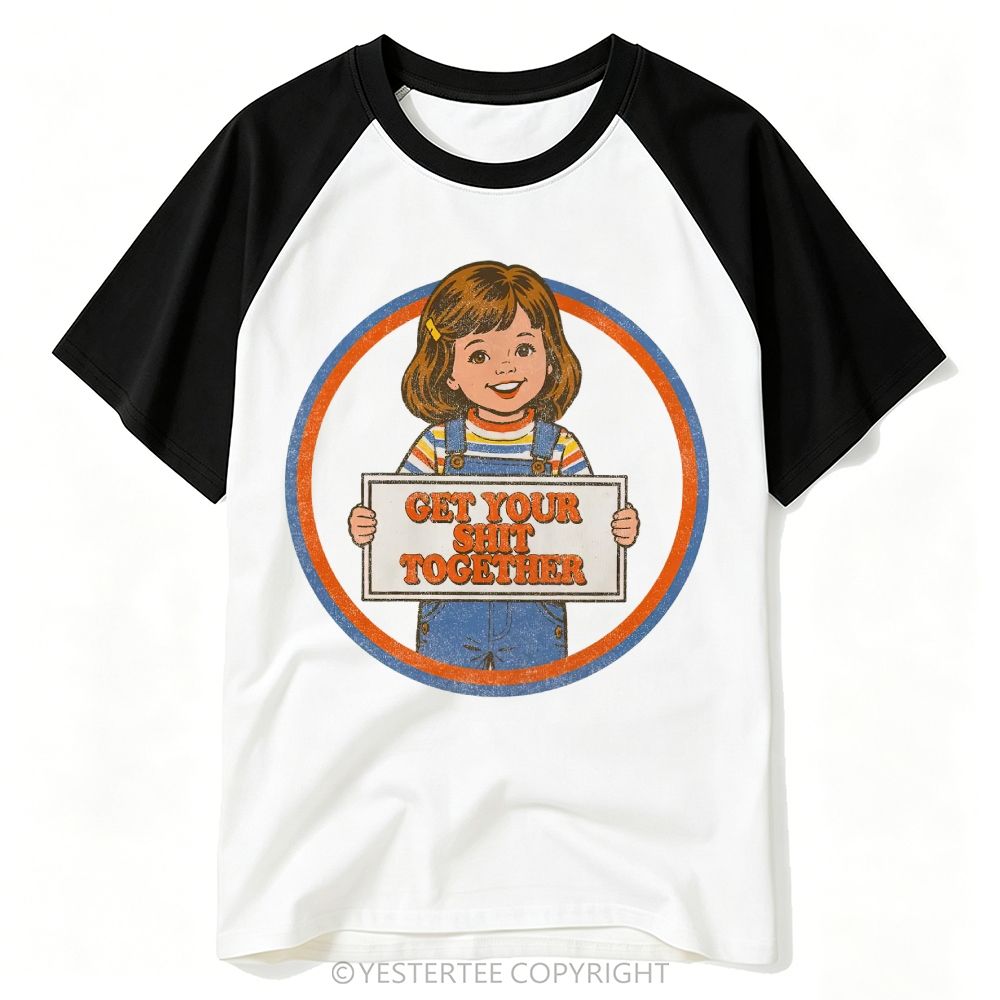 Vintage Storybook Girl Motivational Sarcastic Mood Baseball T-shirt