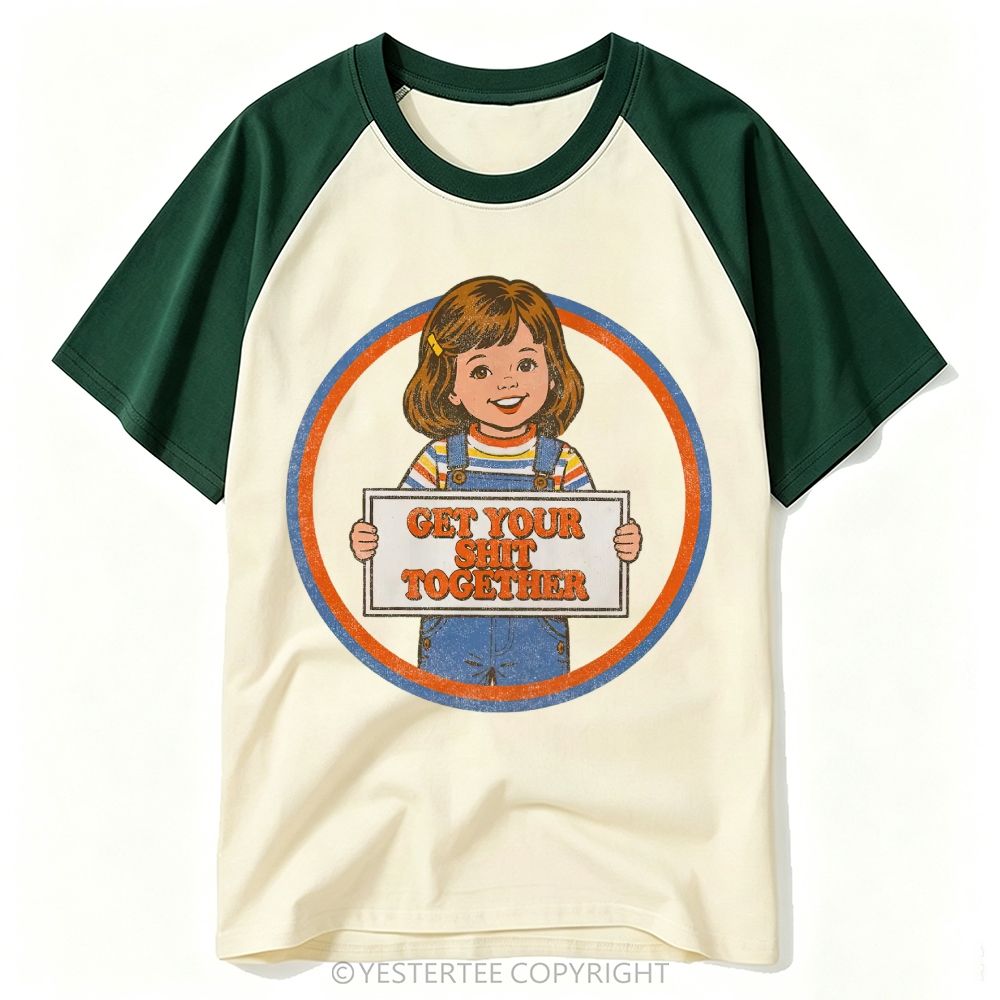 Vintage Storybook Girl Motivational Sarcastic Mood Baseball T-shirt