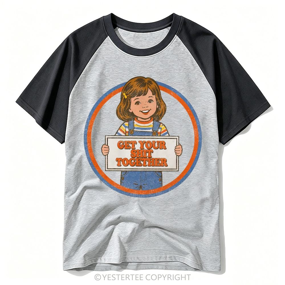 Vintage Storybook Girl Motivational Sarcastic Mood Baseball T-shirt