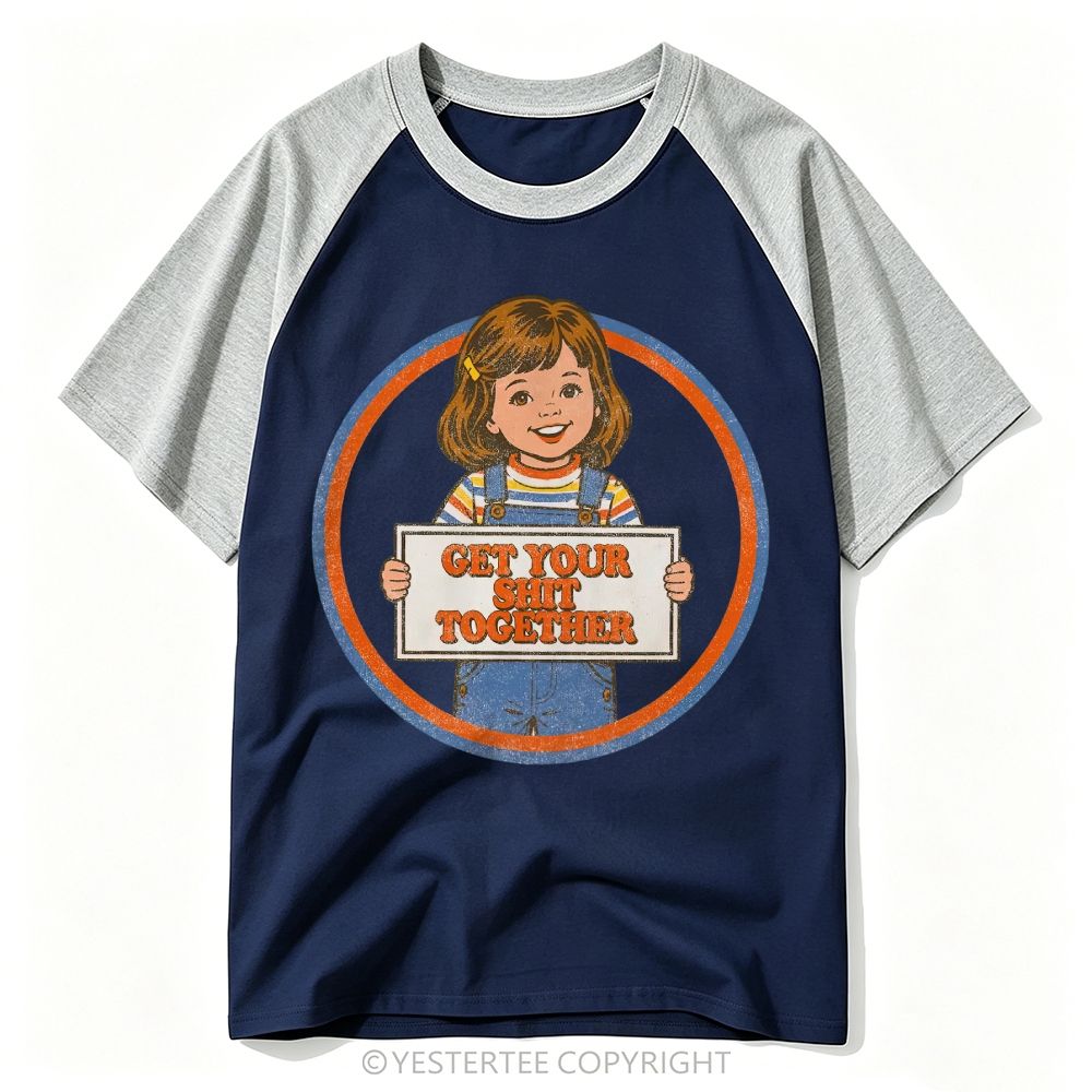 Vintage Storybook Girl Motivational Sarcastic Mood Baseball T-shirt