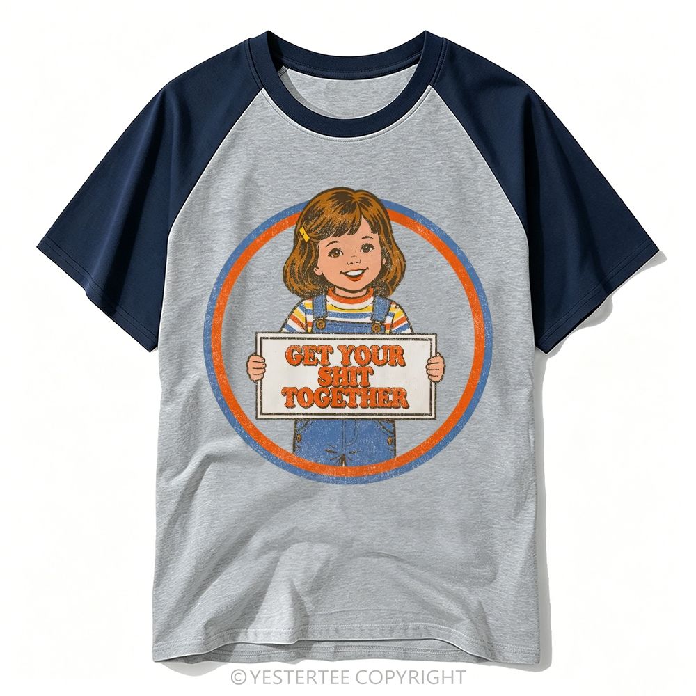 Vintage Storybook Girl Motivational Sarcastic Mood Baseball T-shirt