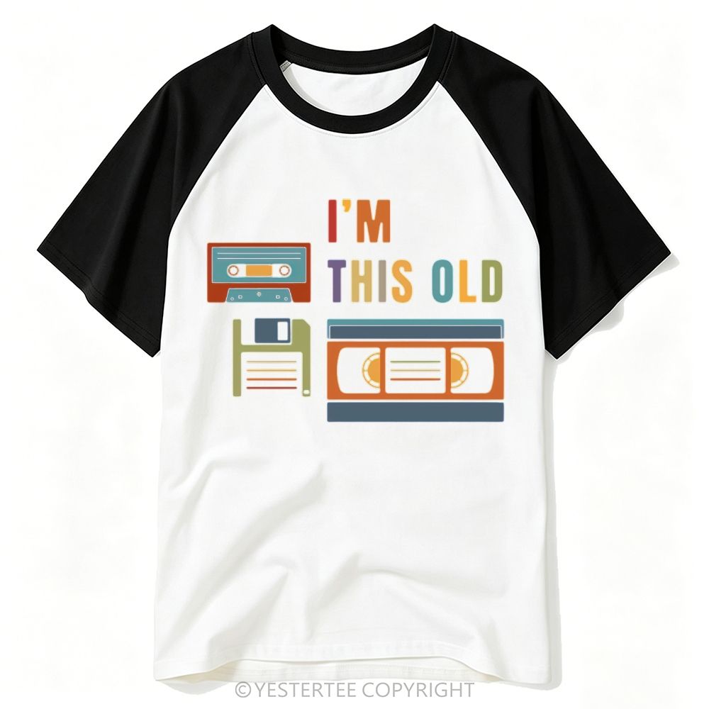 Retro Storage Media Cassette Floppy Disk VHS Tape Age Quote Baseball T-shirt