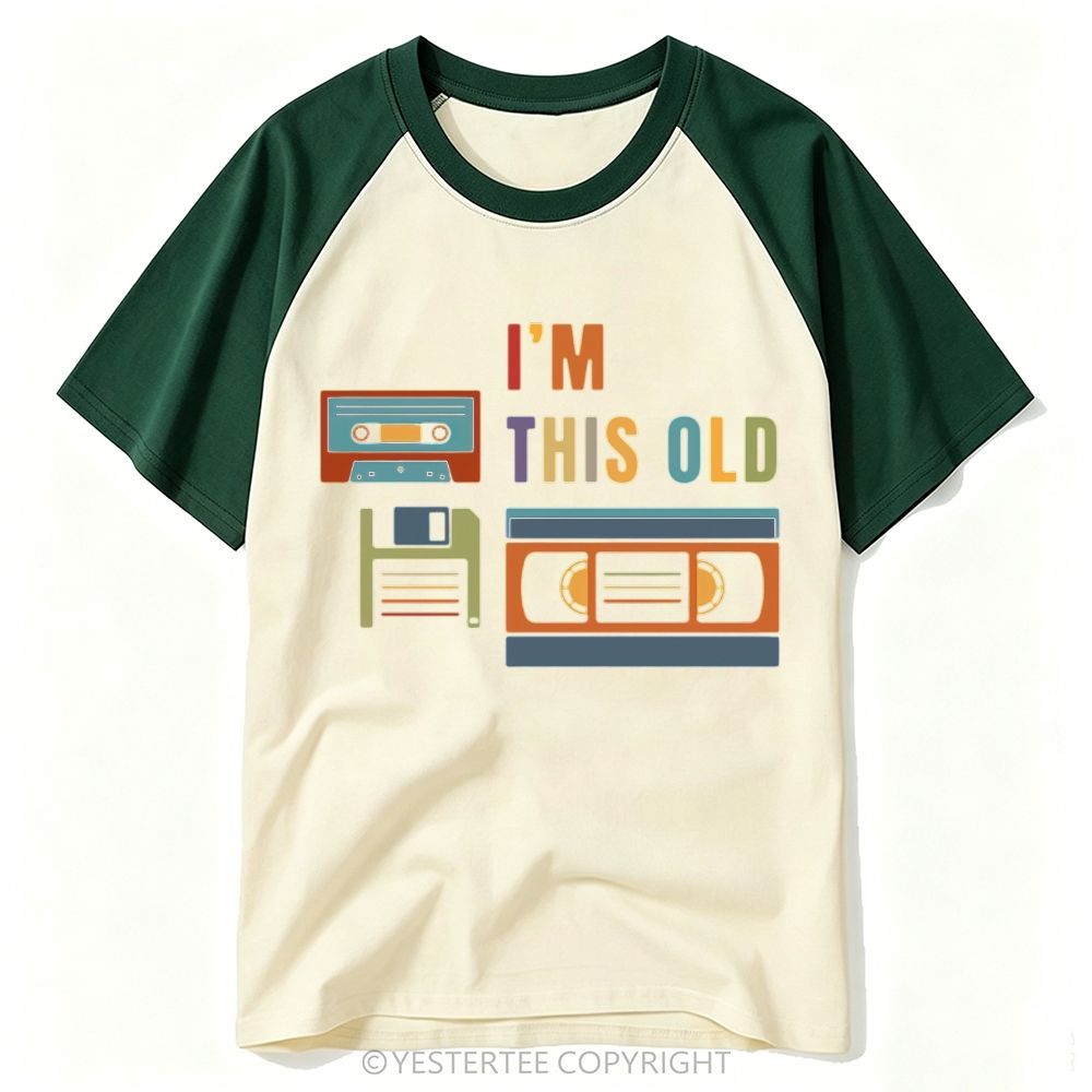 Retro Storage Media Cassette Floppy Disk VHS Tape Age Quote Baseball T-shirt