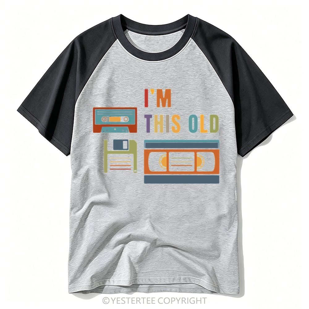 Retro Storage Media Cassette Floppy Disk VHS Tape Age Quote Baseball T-shirt