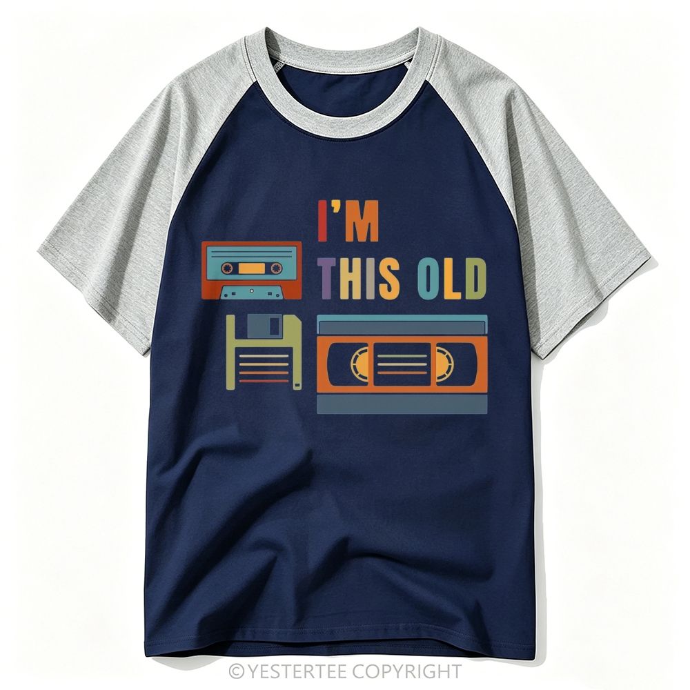 Retro Storage Media Cassette Floppy Disk VHS Tape Age Quote Baseball T-shirt