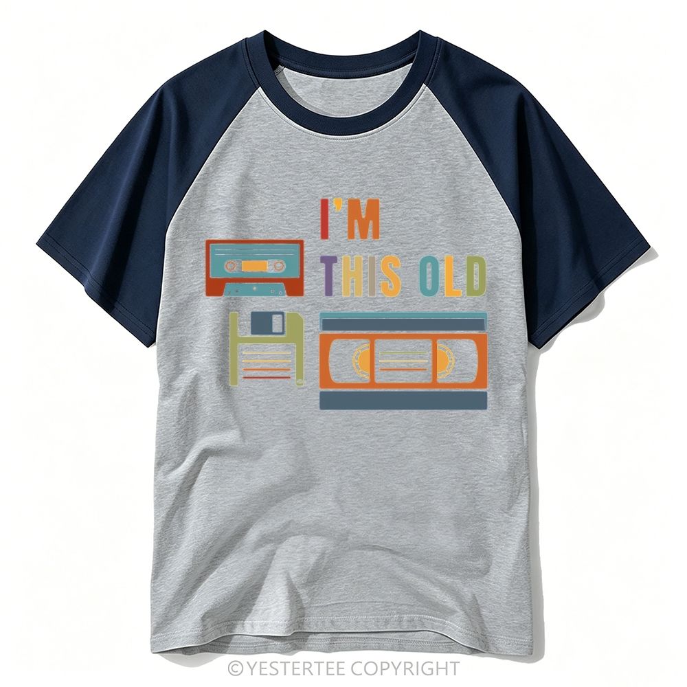 Retro Storage Media Cassette Floppy Disk VHS Tape Age Quote Baseball T-shirt