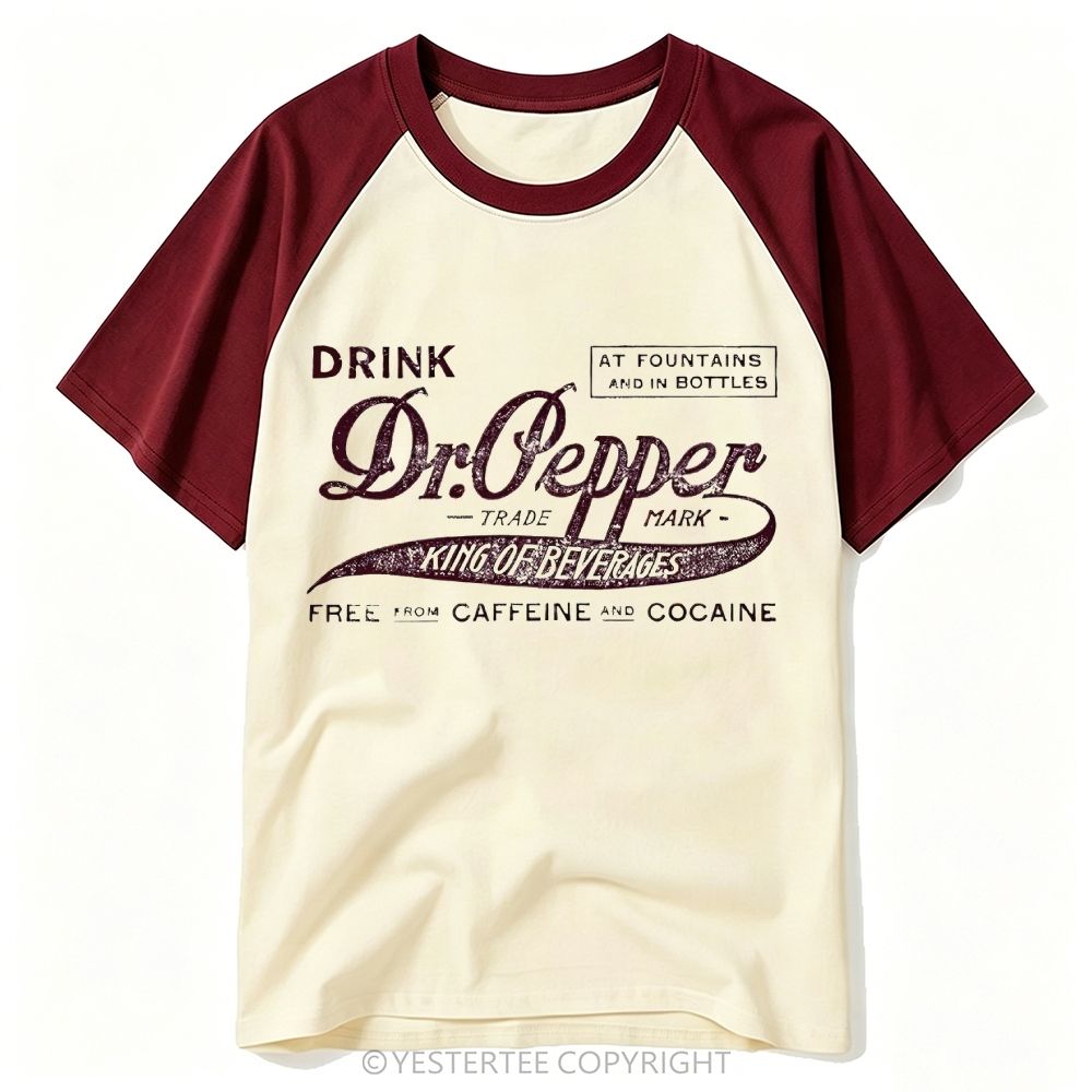 Distressed Soda Brand Old Advertising Script Baseball T-shirt 