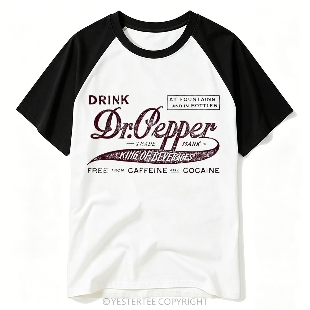 Distressed Soda Brand Old Advertising Script Baseball T-shirt 