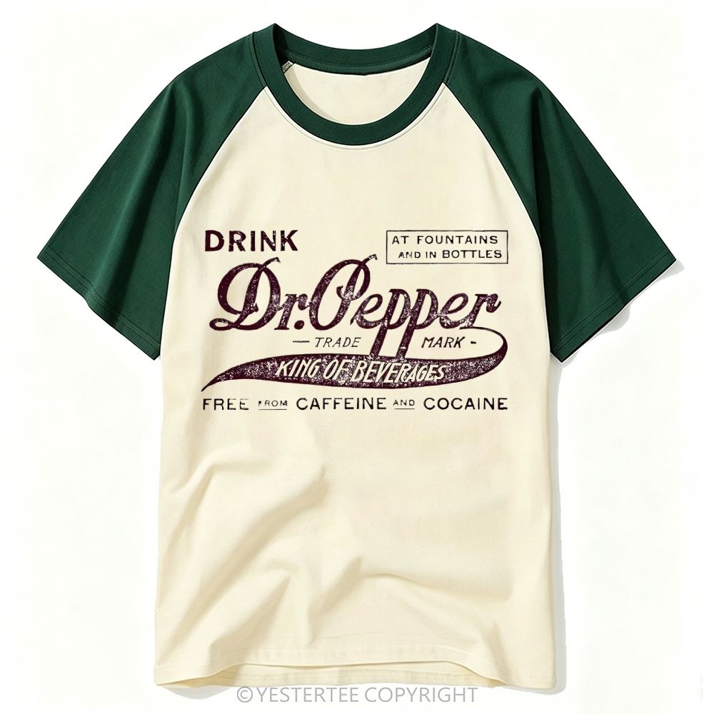 Distressed Soda Brand Old Advertising Script Baseball T-shirt 
