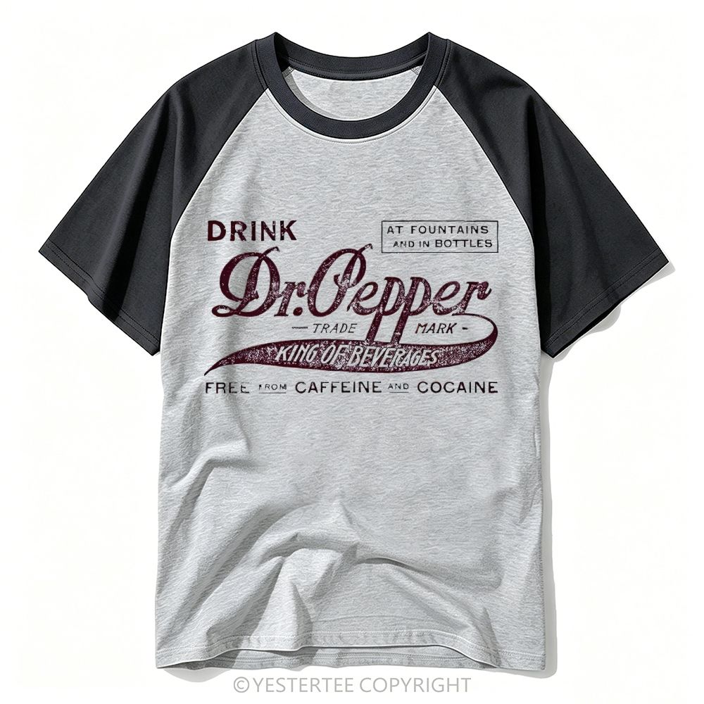 Distressed Soda Brand Old Advertising Script Baseball T-shirt 