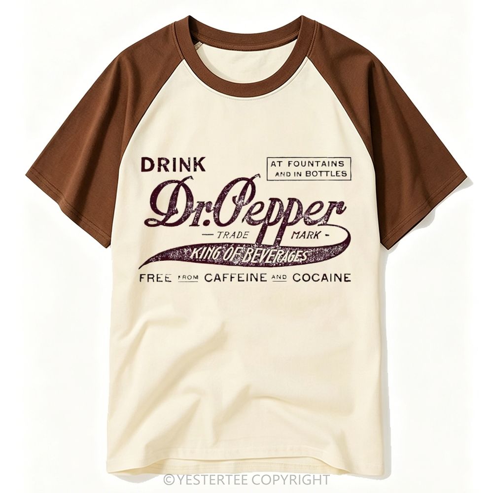 Distressed Soda Brand Old Advertising Script Baseball T-shirt 