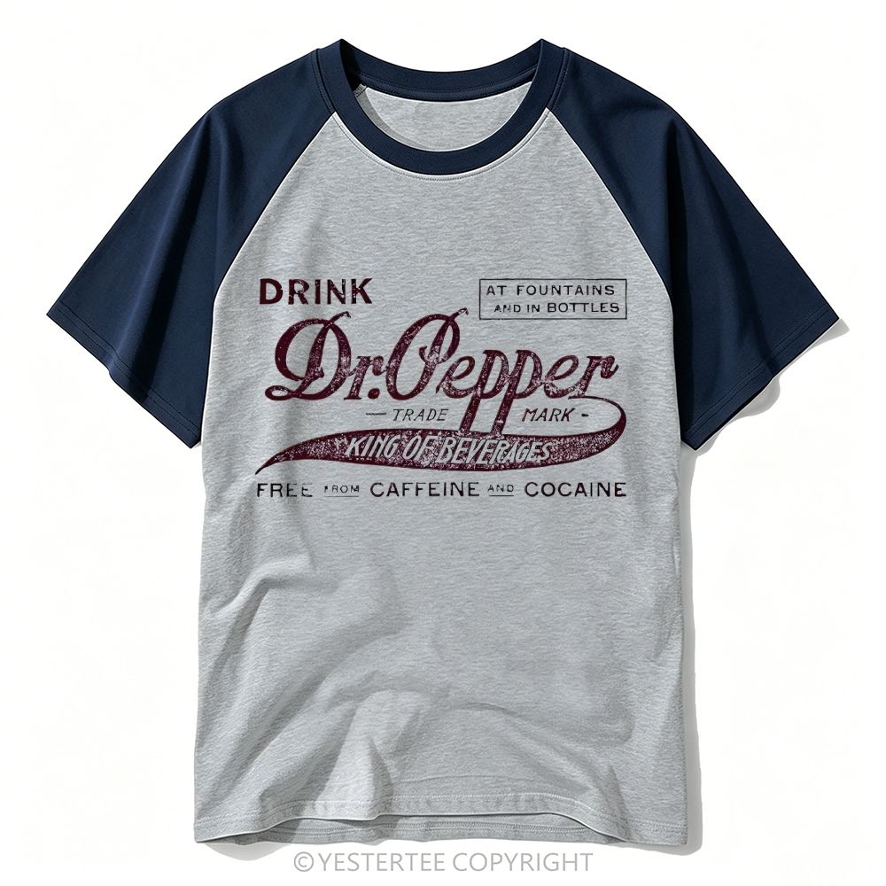 Distressed Soda Brand Old Advertising Script Baseball T-shirt 