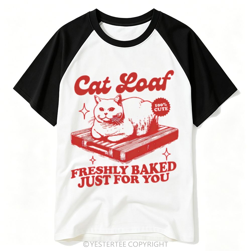 Bakery Parody Cat Loaf Baking Slogan Baseball T-shirt