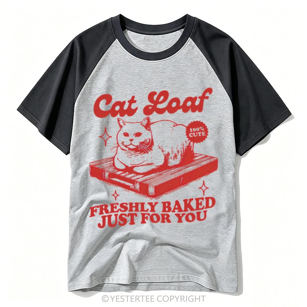 Bakery Parody Cat Loaf Baking Slogan Baseball T-shirt