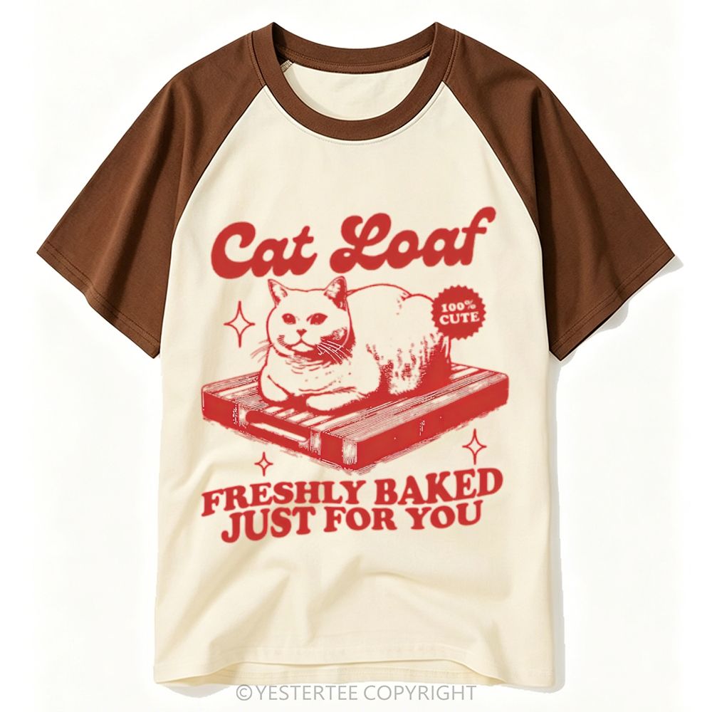 Bakery Parody Cat Loaf Baking Slogan Baseball T-shirt