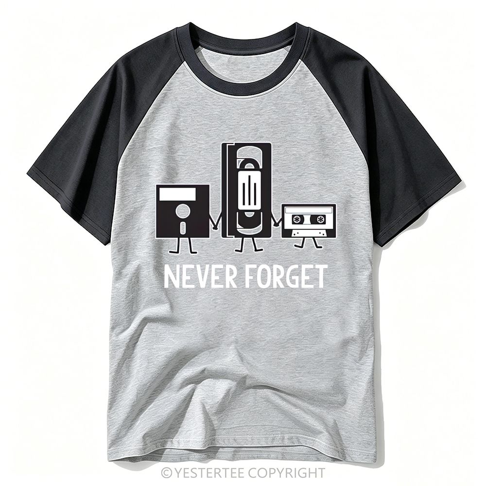 Cartoon Anthropomorphic Floppy Disk VHS Cassette Hand Holding Baseball T-shirt 