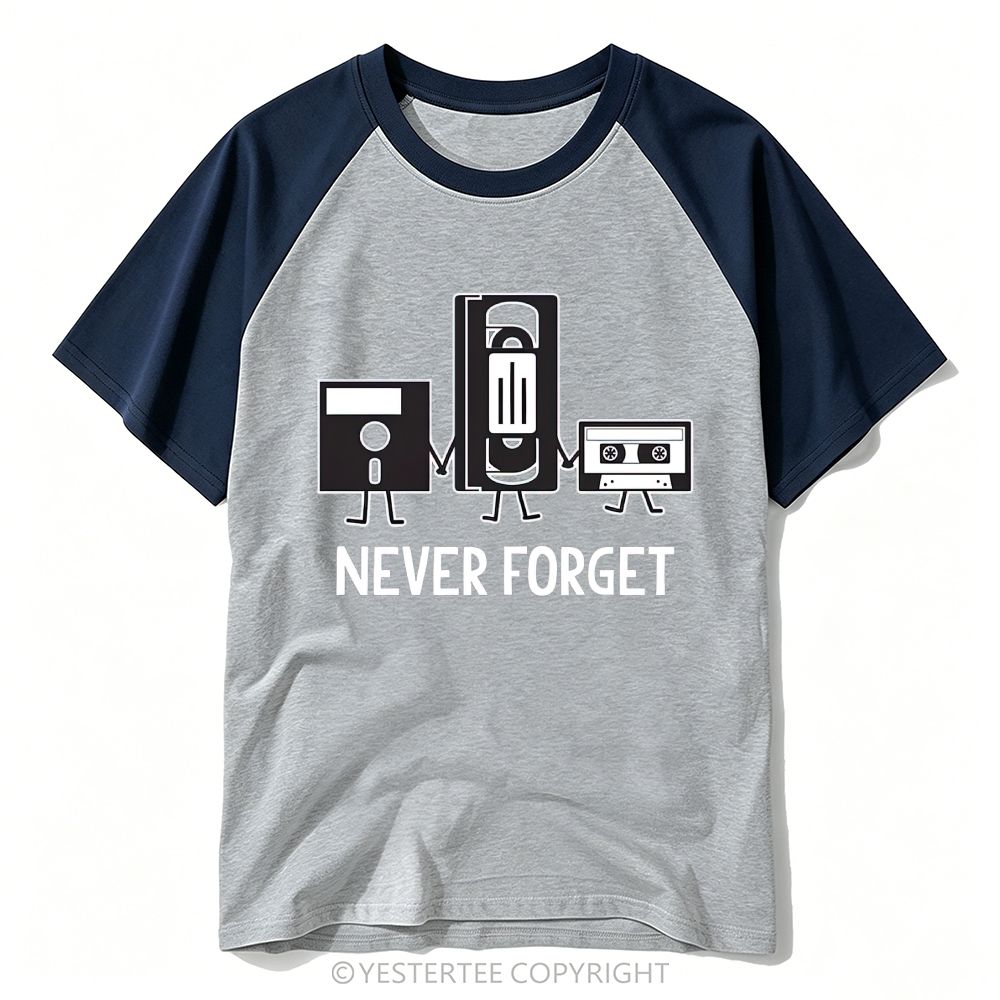 Cartoon Anthropomorphic Floppy Disk VHS Cassette Hand Holding Baseball T-shirt 