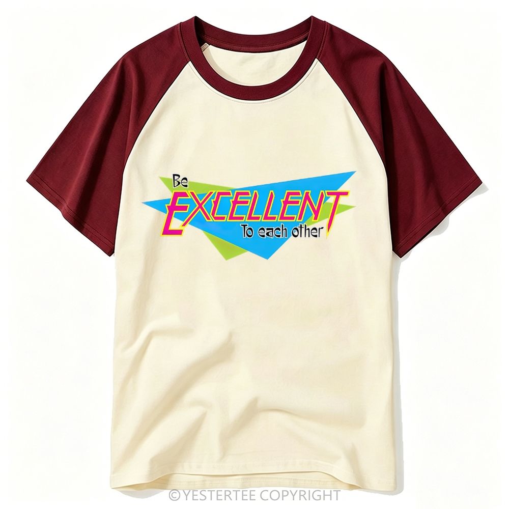 80s Neon Geometric Retro Positive Slogan Baseball T-shirt