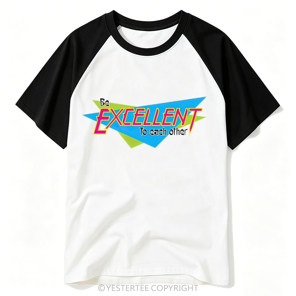 80s Neon Geometric Retro Positive Slogan Baseball T-shirt