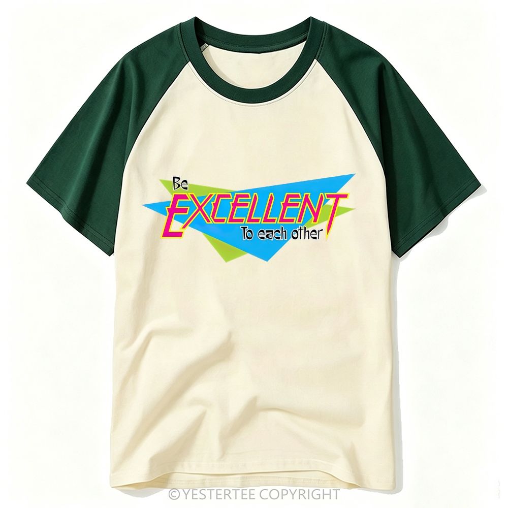 80s Neon Geometric Retro Positive Slogan Baseball T-shirt