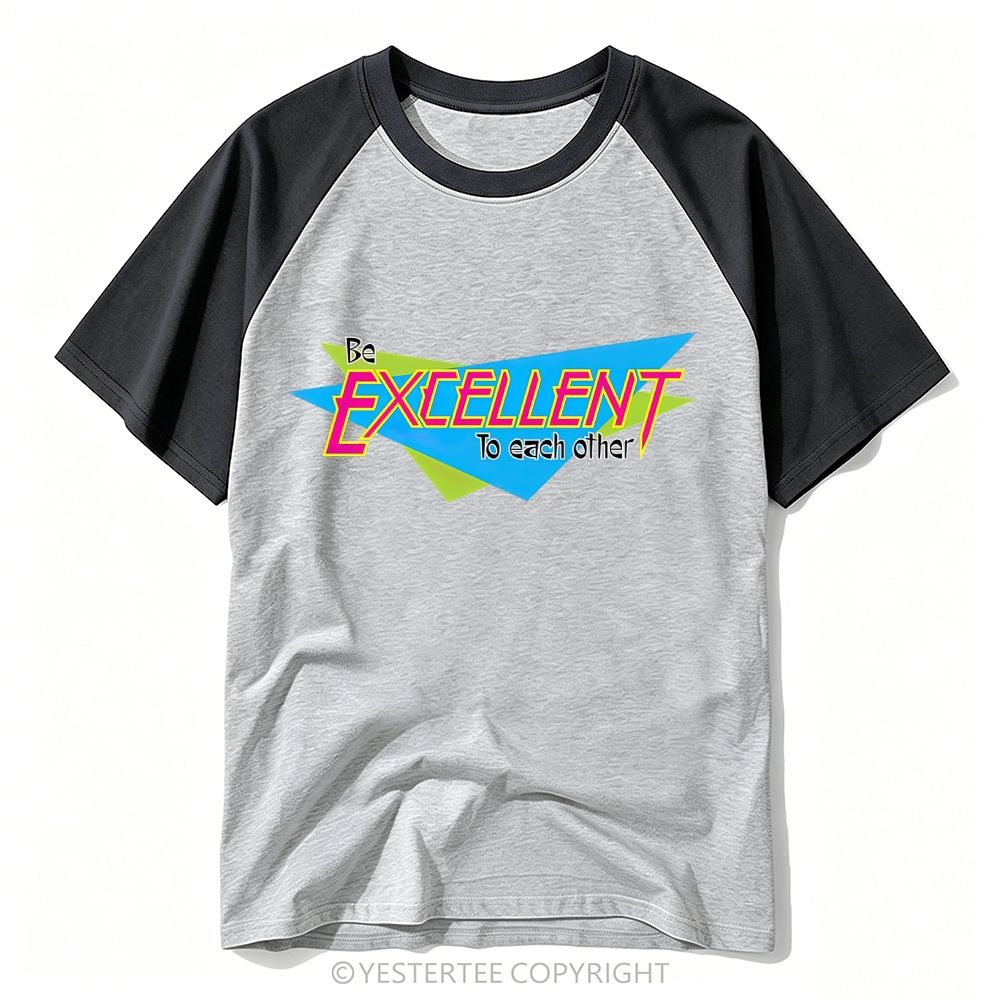 80s Neon Geometric Retro Positive Slogan Baseball T-shirt