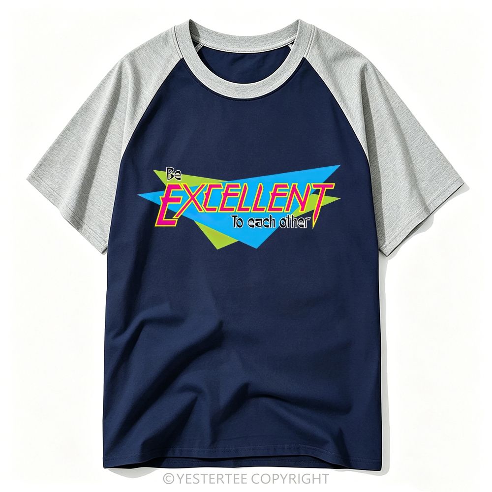 80s Neon Geometric Retro Positive Slogan Baseball T-shirt