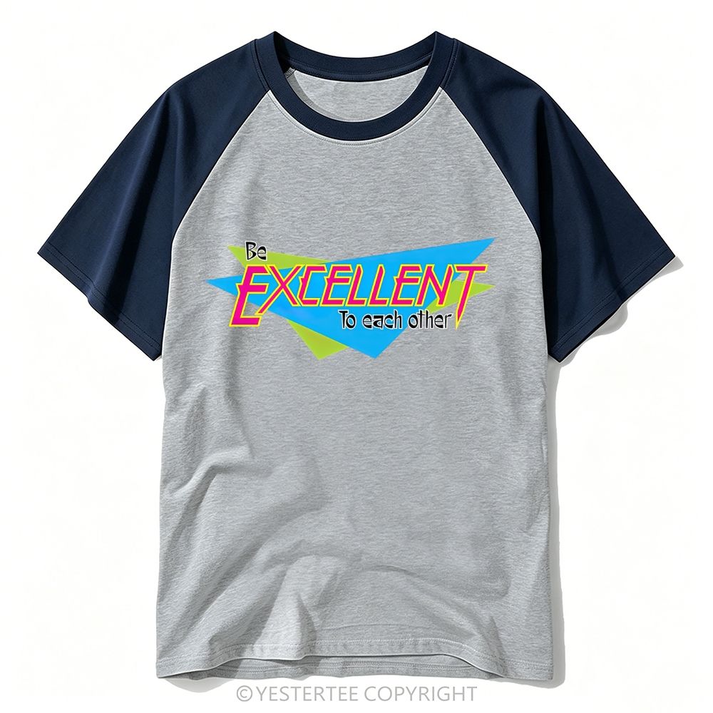80s Neon Geometric Retro Positive Slogan Baseball T-shirt