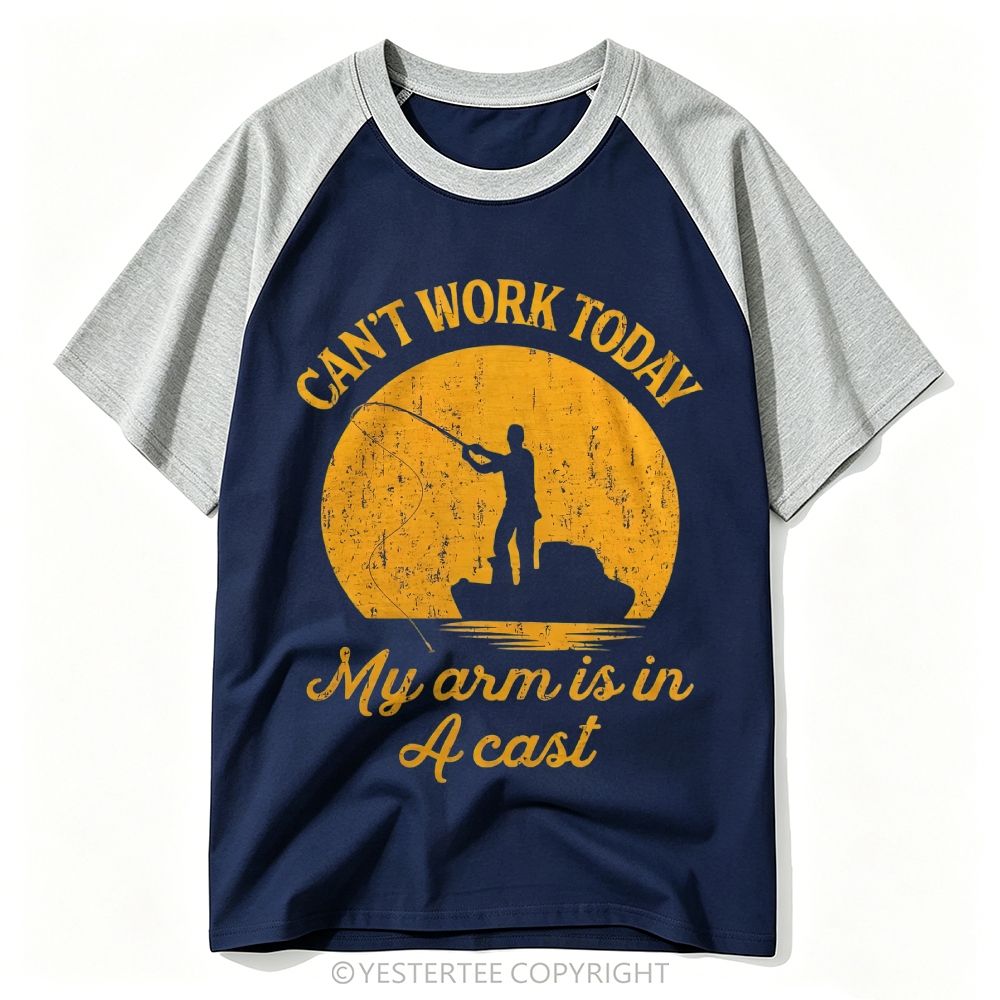 Yestertee Sunset Boat Fisherman Pun Quote Distressed Baseball T-shirt 