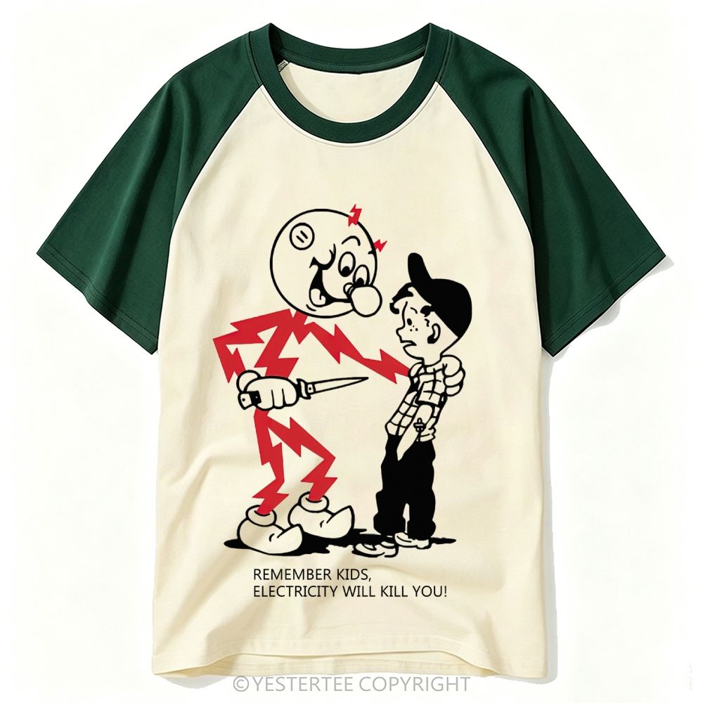 Funny Old School Comic Art Baseball T-shirt 