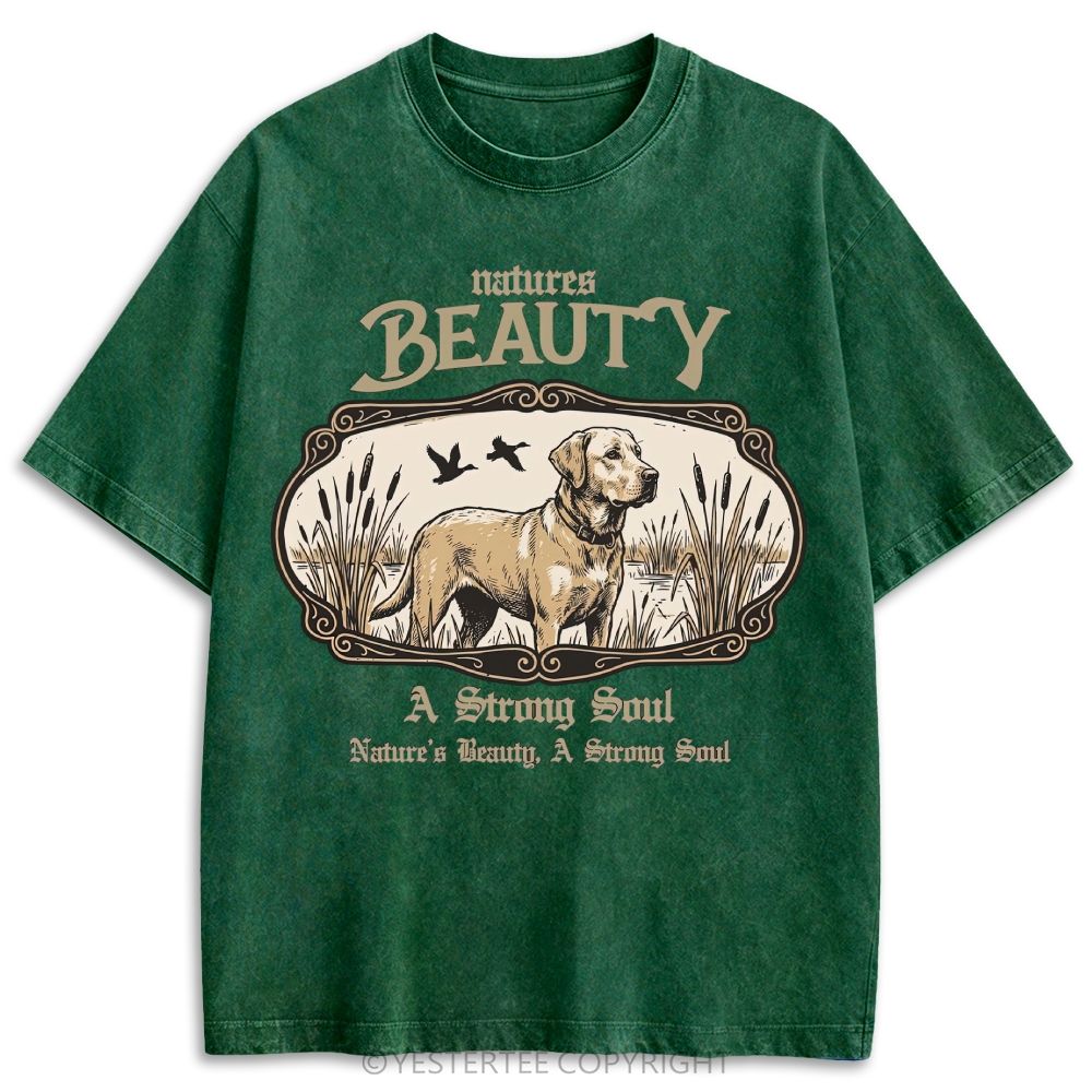 Wetland Labrador Duck Hunting Nature Quote Retro Washed T-shirt