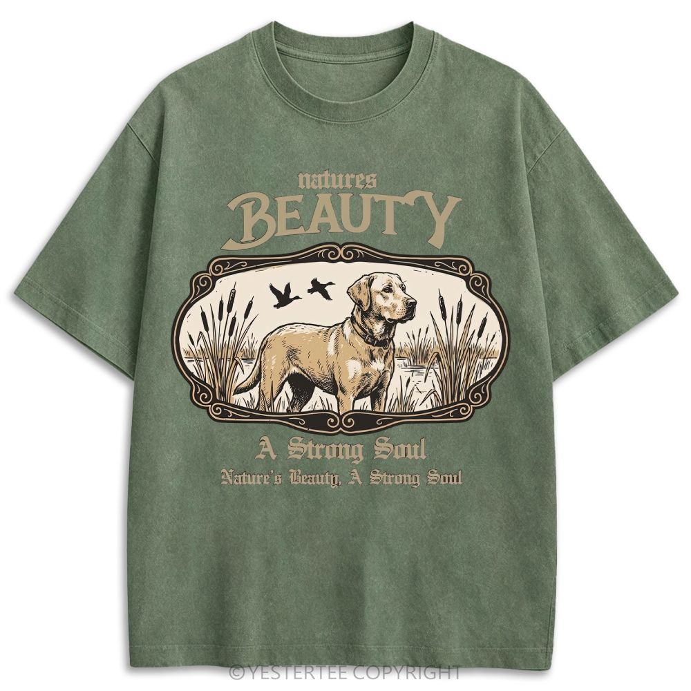 Wetland Labrador Duck Hunting Nature Quote Retro Washed T-shirt