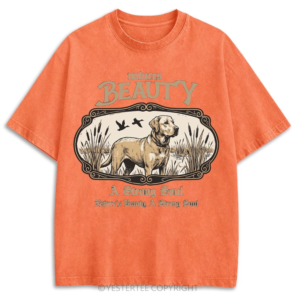 Wetland Labrador Duck Hunting Nature Quote Retro Washed T-shirt