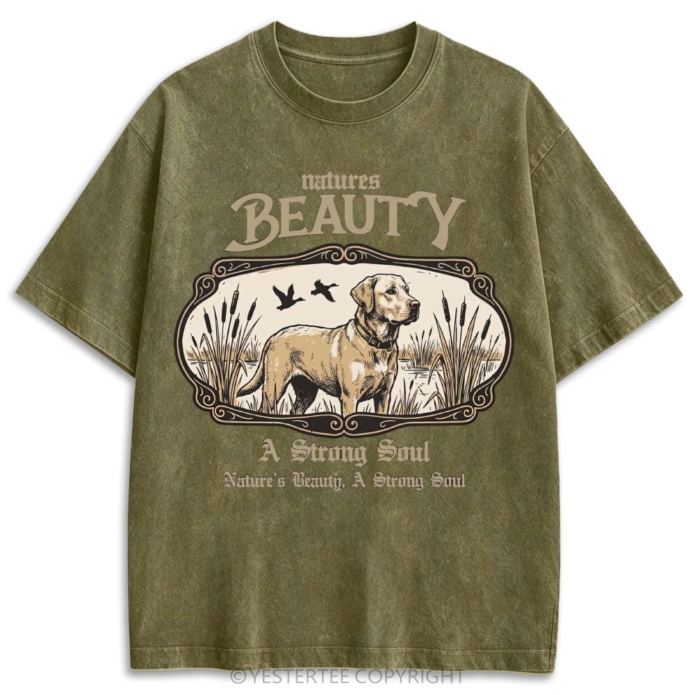 Wetland Labrador Duck Hunting Nature Quote Retro Washed T-shirt