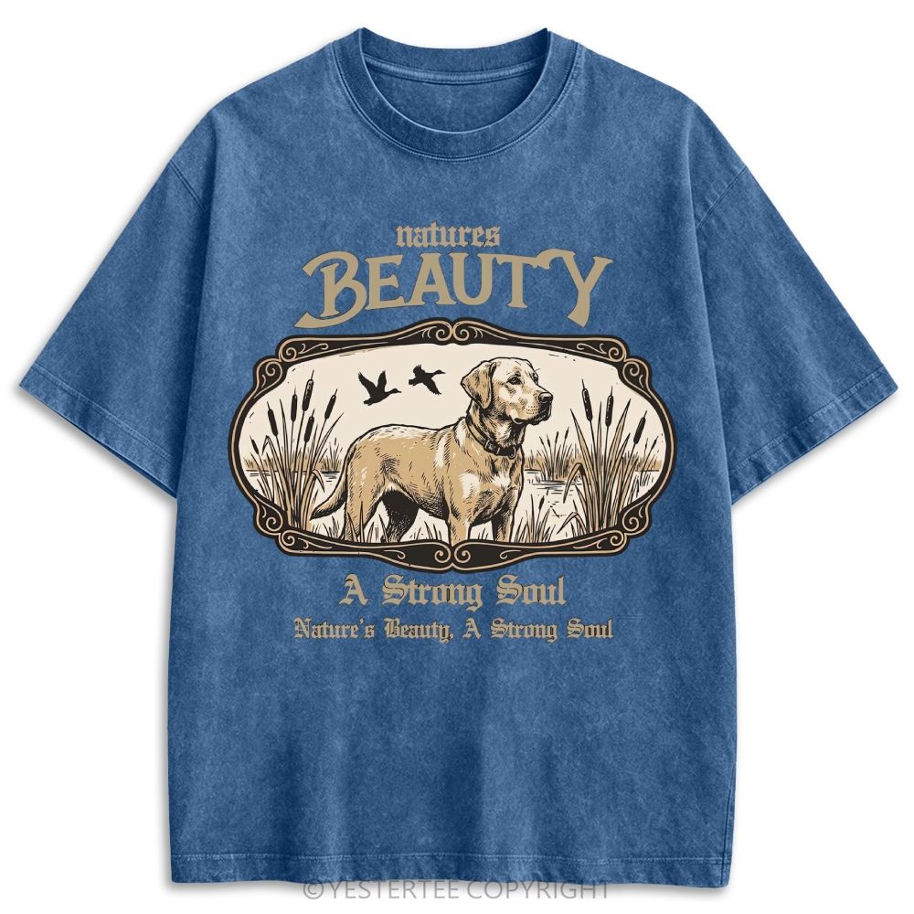 Wetland Labrador Duck Hunting Nature Quote Retro Washed T-shirt